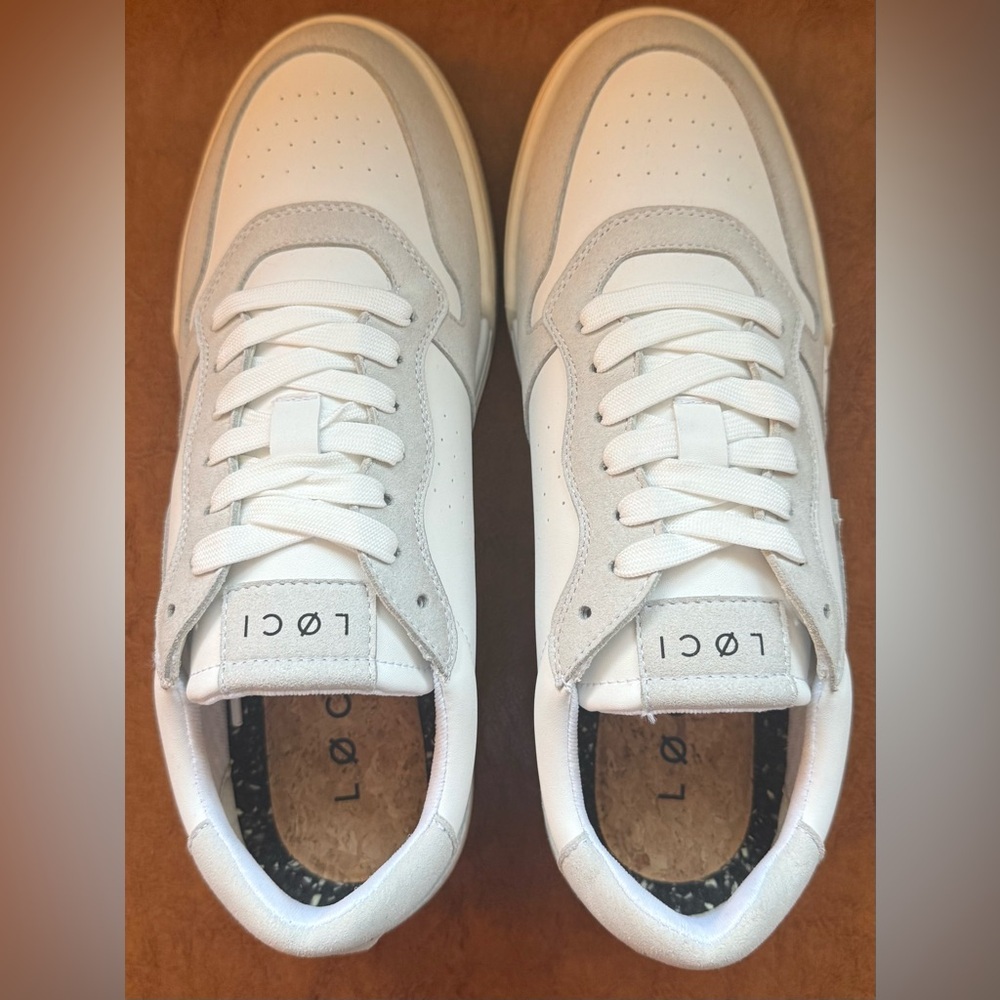 LØCI Atom Vegan Sneakers White Grey Cream Men 8.5–9 Women 11.5–12 EU 42 NWB - Picture 8 of 9
